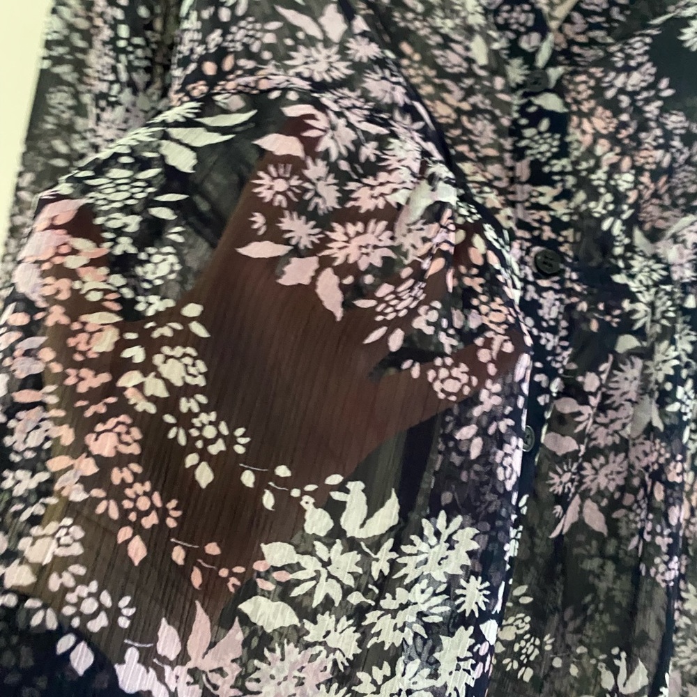 Express Button Down Shirt/Blouse, Multi Colored P… - image 4